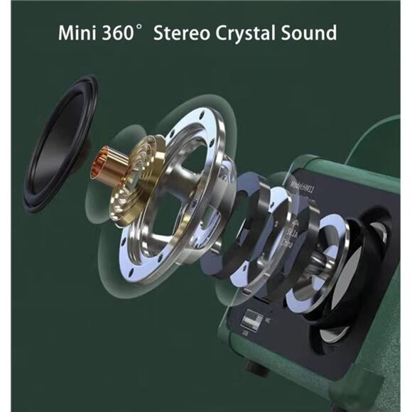 Dosmix Retro Bluetooth Speaker, Vintage Decor, Mini Wireless Bluetooth Speaker, - Picture 5 of 7